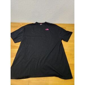 The North Face Womens Large Black‎ Pink Graphic Logo Short Sleeve T-Shirt Tee
